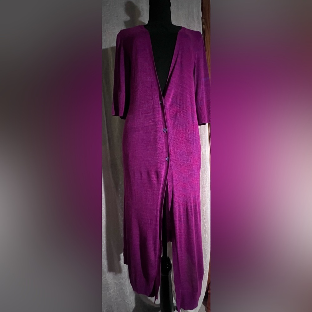 torrid Magenta Longline V-Neck Button Cardigan